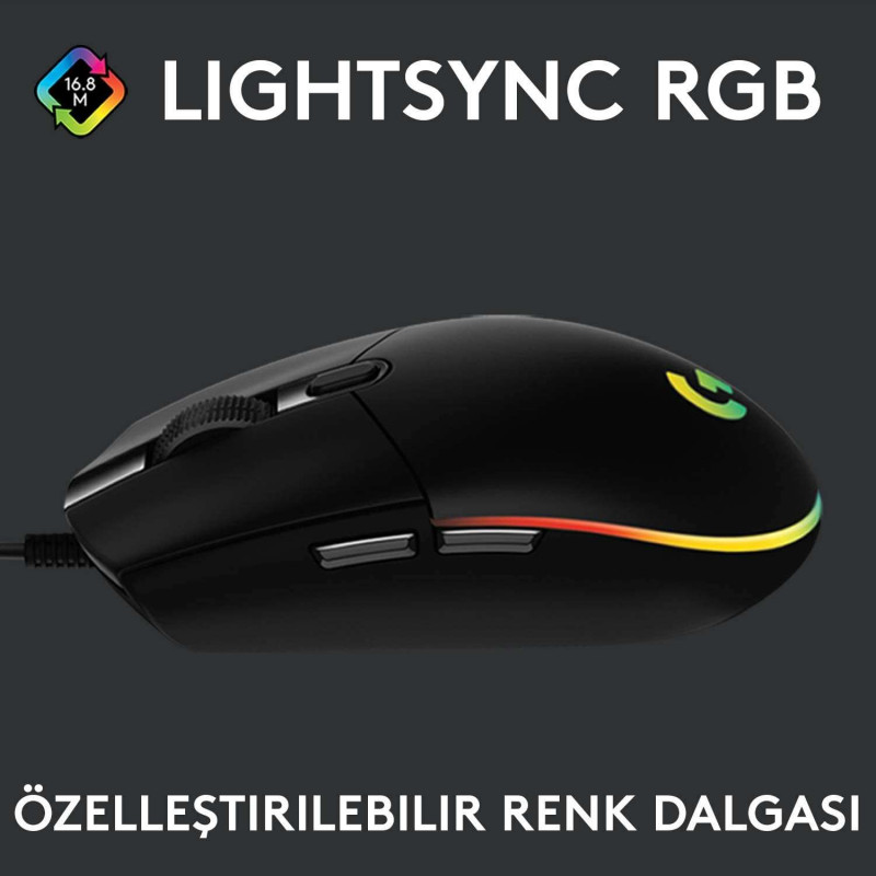 Logitech Souris Gaming G102 LIGHTSYNC – Noir