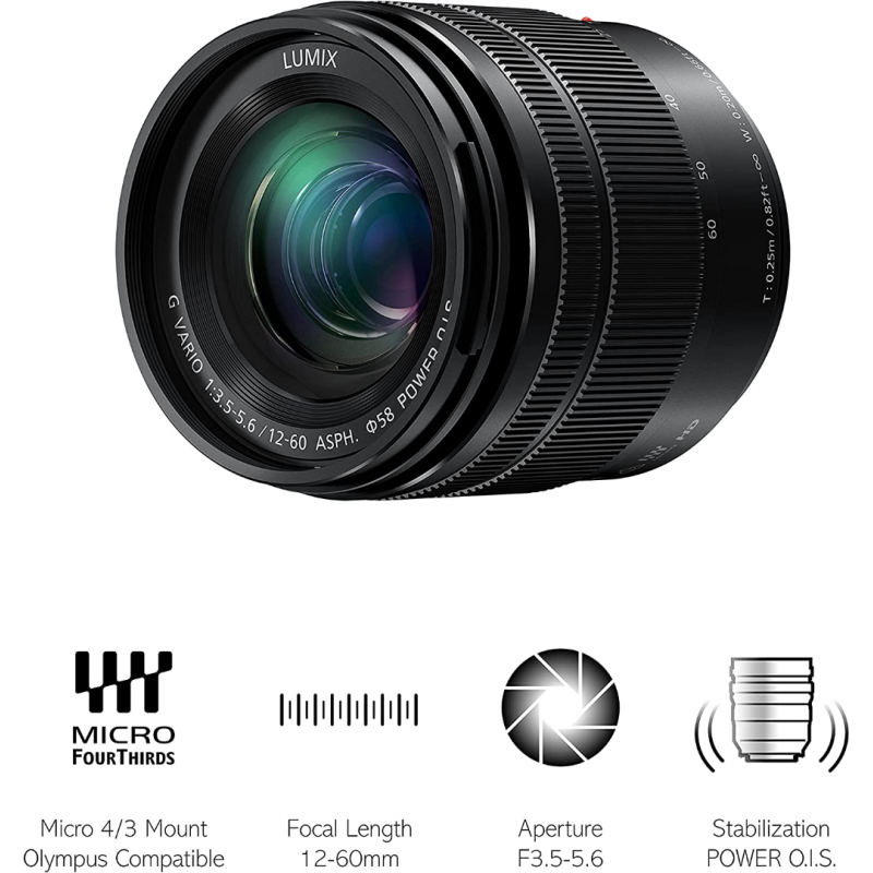 Panasonic Lumix G Vario 12-60mm f/3.5-5.6 ASPH POWER O.I.S. Aspheric Lens