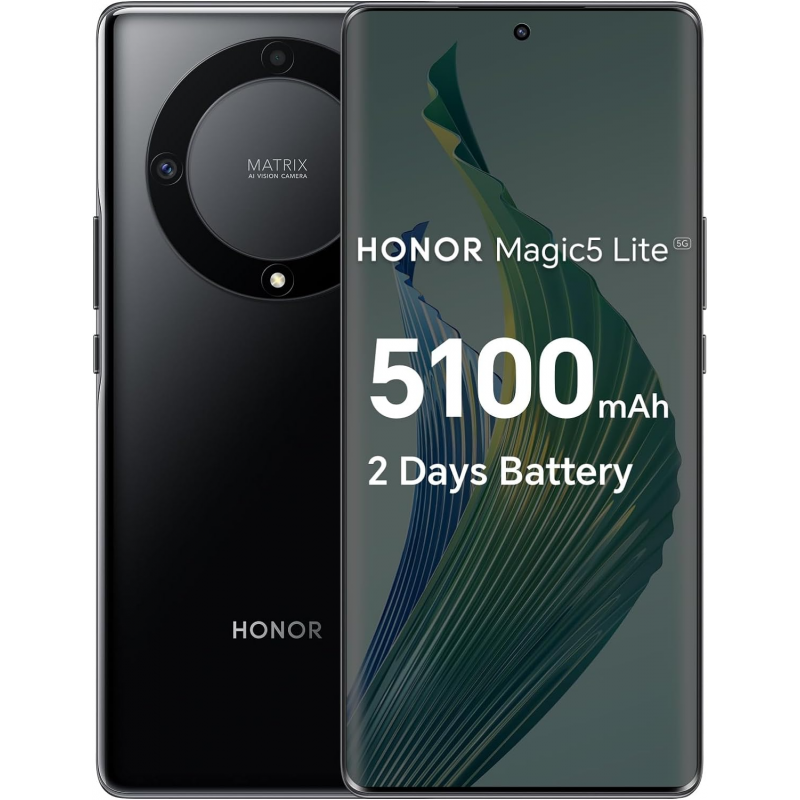 Honor Magic5 Lite 5G Smartphone (8+256Go) - Noir minuit