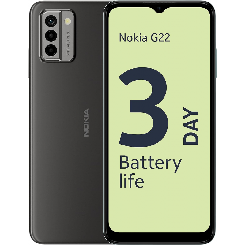 Nokia G22 4G Smartphone (Double SIM, 4+128Go) - gris météore