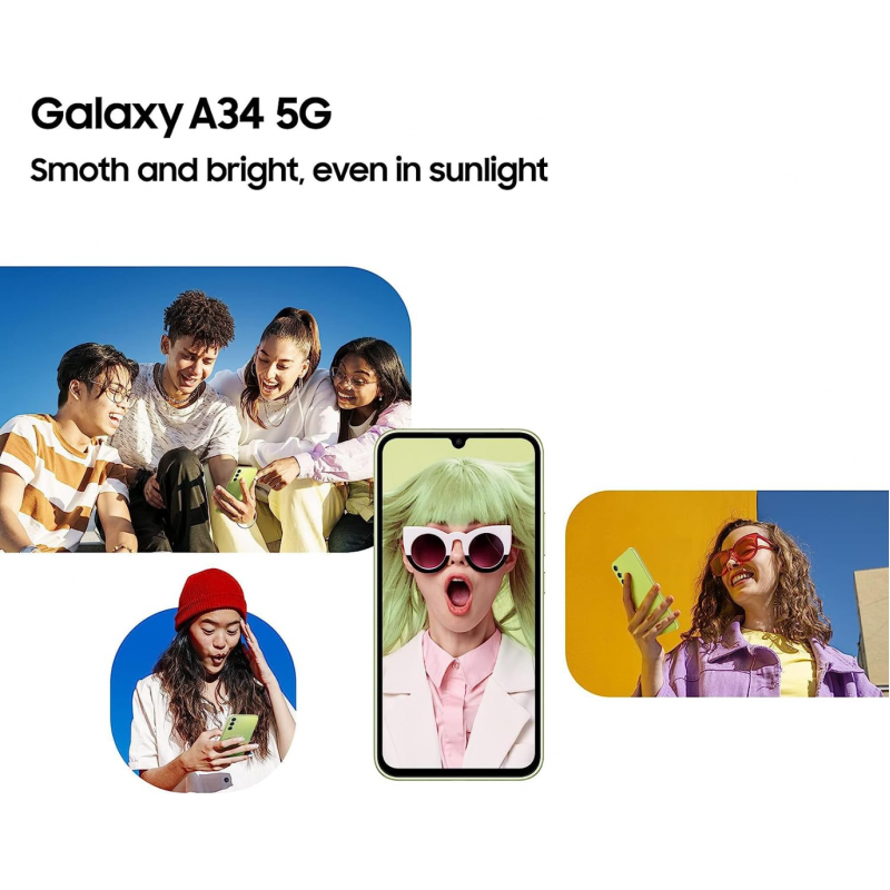 Samsung Galaxy A34 5G Smartphone (Dual-SIMs, 8+256GB) - Graphite