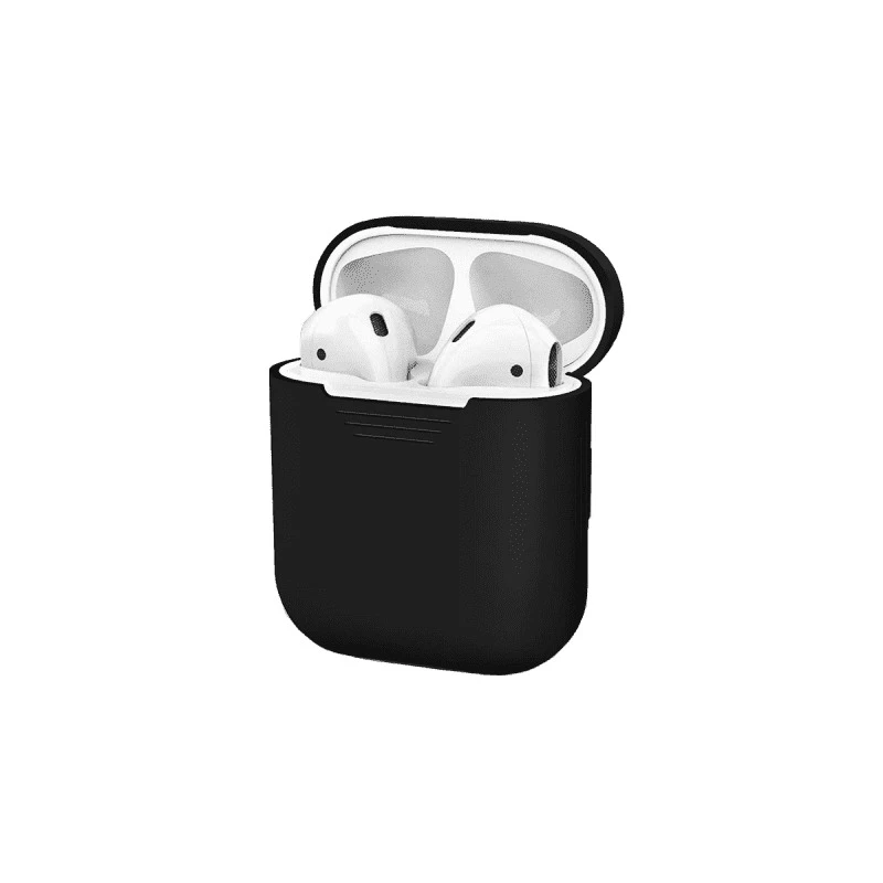 Coque Etui en silicone antichoc doux pour  Apple AirPods  - Noir