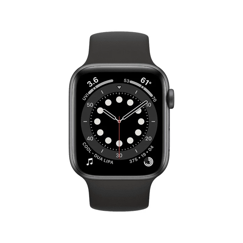 Apple Watch Series 6 (GPS, 44mm) Space Grey Aluminium with Sports Band - Black